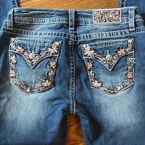Miss Me Denim Jeans with Floral Embroidery, NWOT, 31